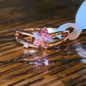 Rose gold and Pink Star Ring